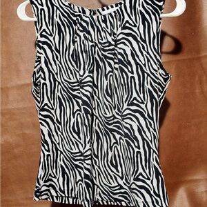 Calvin Klein Black and White Zebra Tank Top